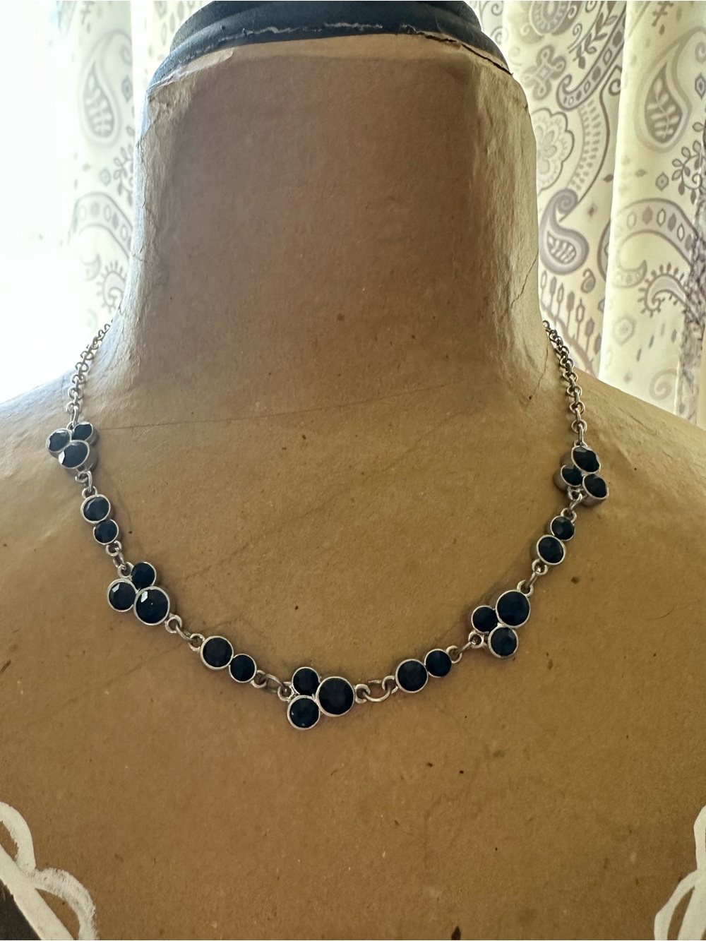 Classic Blue rhinestone Disc Station Necklace - Women's Jewelry and bracelet